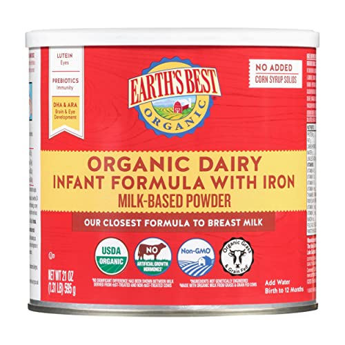 Earth’s Best Organic Baby Formula, 0-12 Months, 21 oz