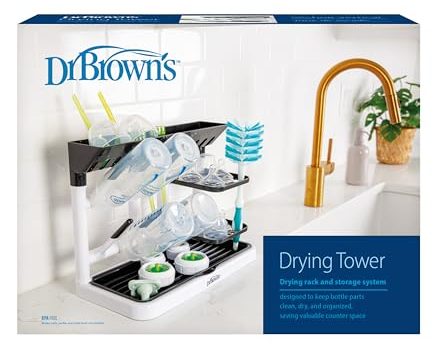 Dr. Brown’s Vertical Baby Bottle Drying Rack with Storage