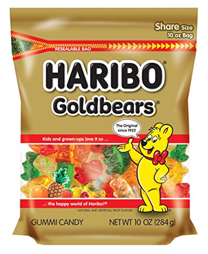 HARIBO Goldbears Gummi Candy, 10 oz Bag (8-Pack)