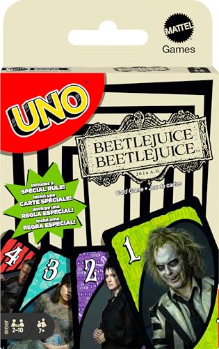 Mattel UNO Beetlejuice Card Game with Movie-Inspired Rule