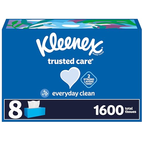 Kleenex Trusted Care Facial Tissues, 8 Boxes, 200 Tissues