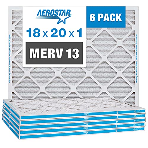 Aerostar MERV 13 Air Filter 18x20x1, 6-Pack