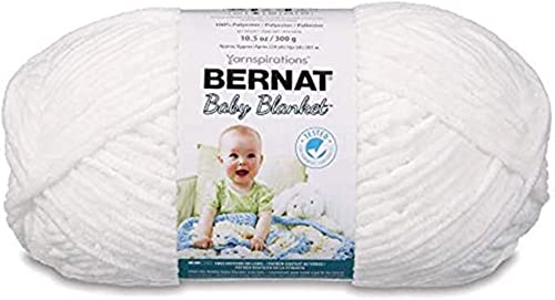 Bernat Baby Blanket Yarn, White, 10.5oz, Super Bulky