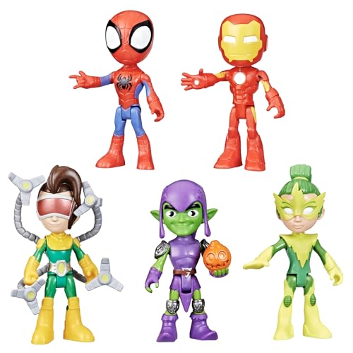 Spidey & Friends Marvel Action Figure Pack, 5-Pack, 4-Inch