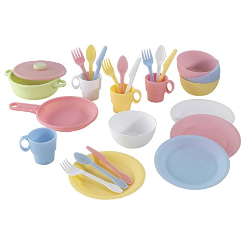 KidKraft 27-Piece Pastel Play Cookware Set for Toddlers