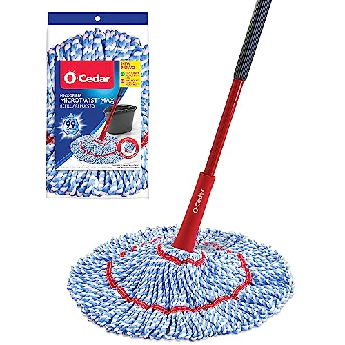 O-Cedar MicroTwist MAX Mop with Extra Refill, 18-Inch Head