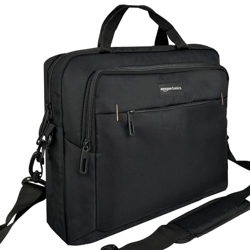 Amazon Basics 15.6″ Laptop Case, Black, Shoulder Strap