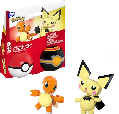 Pokémon Building Set: Pichu & Charmander with Poké Ball (40 Pieces)