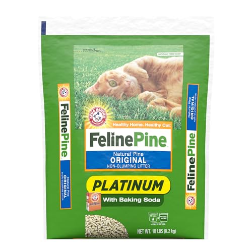 Feline Pine Platinum Cat Litter, 18lb Non-Clumping