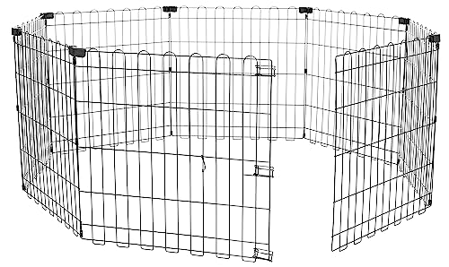 Amazon Basics Foldable Dog Pen, Extra Small, 60″x24″, Black