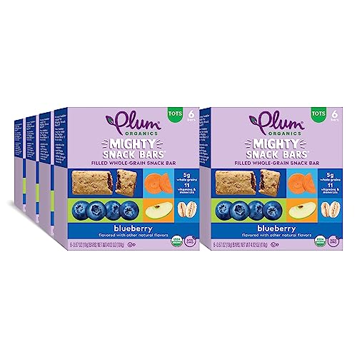 Plum Organics Blueberry Snack Bars, 0.67 oz, Pack of 48