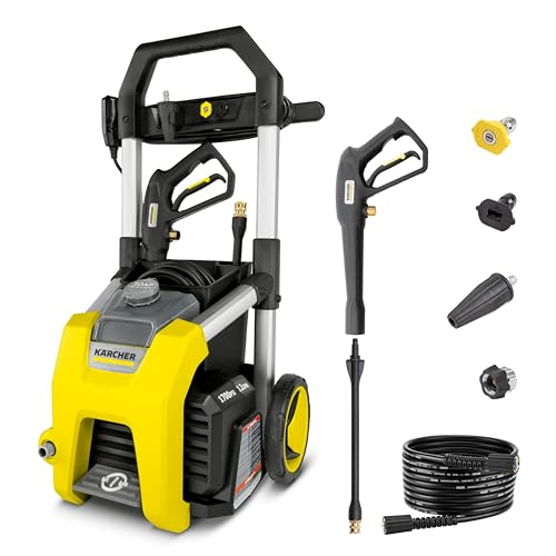 Kärcher K1700 Pressure Washer, 2125 PSI, 3 Nozzles, Detergent Tank