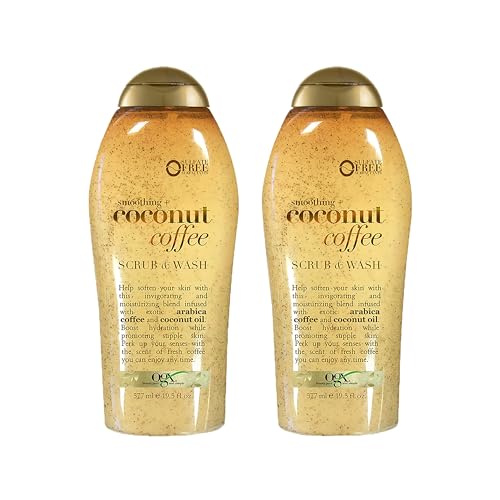 OGX Coconut Coffee Exfoliating Body Scrub & Wash, 2 Pack