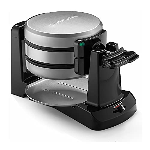 Cuisinart Double Flip Belgian Waffle Maker, 1400W, Black/Stainless