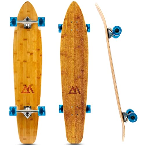 Magneto 44″ Kicktail Cruiser Longboard | Bamboo & Maple Deck (Blue)