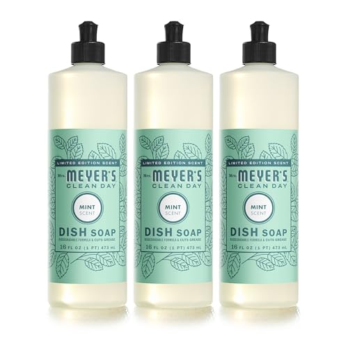 MRS. MEYER’S Mint Dish Soap, Biodegradable, 16 fl. oz, 3-Pack