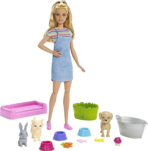Barbie Play ‘n Wash Pets Set with Color-Change Animals
