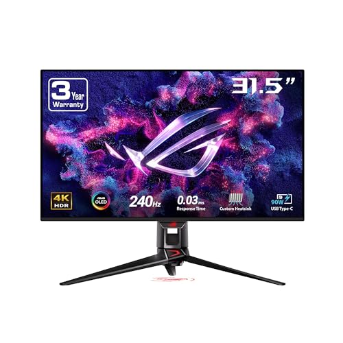 ASUS ROG Swift 32” 4K OLED Gaming Monitor, 240Hz, G-SYNC
