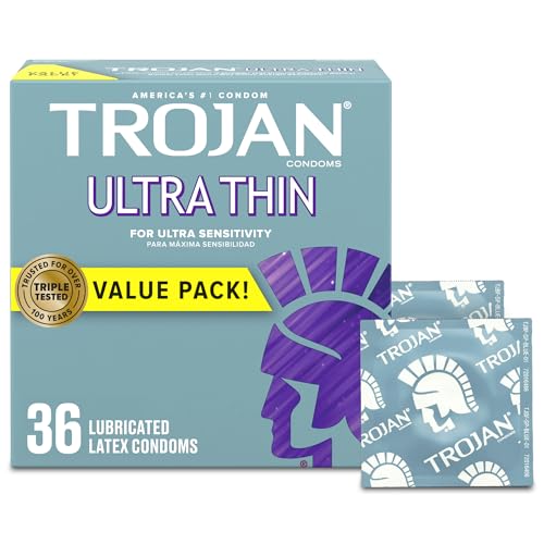 TROJAN Ultra Thin Lubricated Condoms, 36 Count Pack