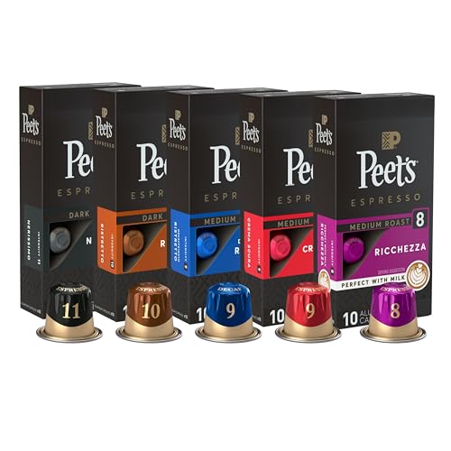 Peet’s Coffee Espresso Variety Pack, Compatible with Nespresso, 50 Ct