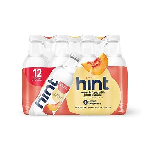 Hint Peach Water, 16 Fl Oz, Pack of 12