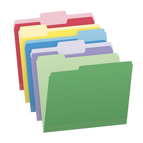 Pendaflex Heavyweight File Folders, Assorted Colors, Letter Size, Box of 50
