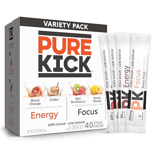 PURE KICK Energy Drink Mix Variety Pack, 40 Count