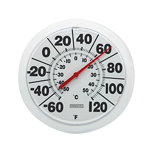 Springfield 8-Inch Wireless Indoor/Outdoor Thermometer, Large Easy-Read Dial