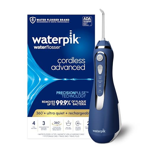 Waterpik Cordless Water Flosser, Rechargeable & Portable, Blue WP-583