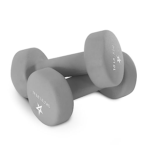 Yes4All Non-Slip Hexagon Neoprene Dumbbells 18lbs Pair