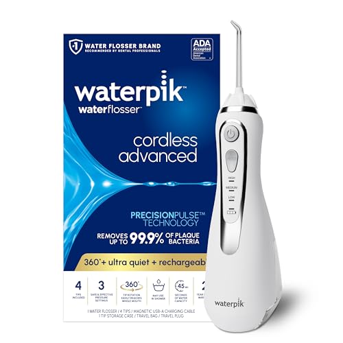 Waterpik Cordless Water Flosser, Rechargeable, Portable, ADA Accepted, White
