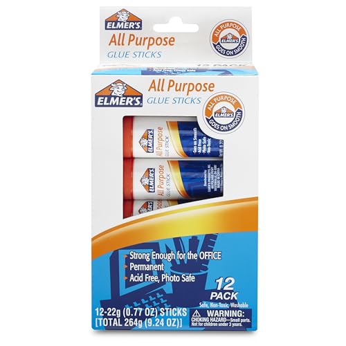 Elmer’s Clear Washable Glue Sticks, 12-Pack, Non-Toxic