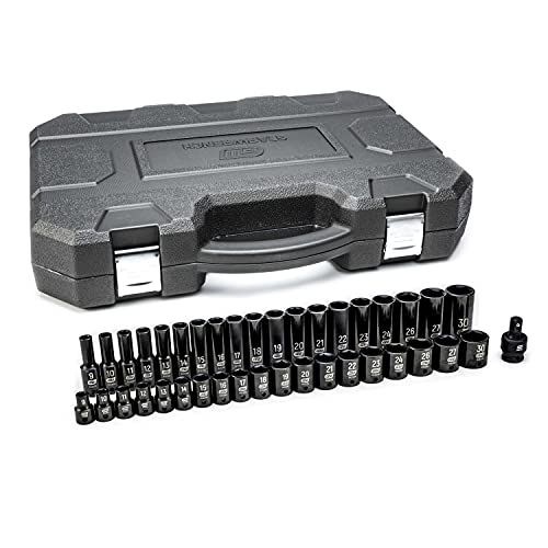 GEARWRENCH 39-Piece 1/2″ Drive Metric Impact Socket Set