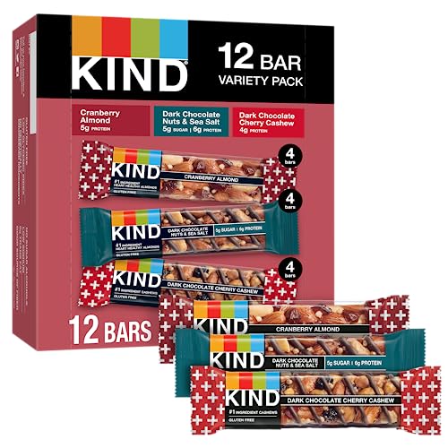 KIND Nut Bars Variety Pack, 3 Flavors, Gluten Free, 12 Count