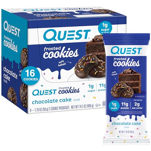 Quest Nutrition Frosted Chocolate Cake Cookies, 16-Pack, Gluten Free