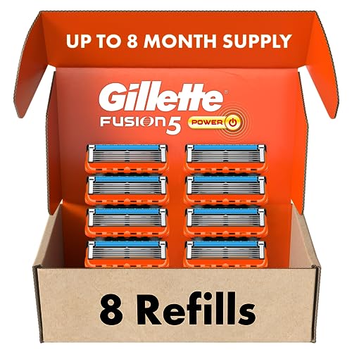 Gillette Fusion5 Power Razor Blades, 8-Pack, Comfort Lubrastrip