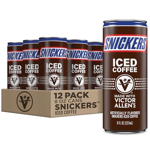 Victor Allen’s Snickers Iced Coffee Latte, 12 Pack – 8oz Cans