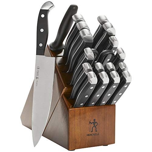 HENCKELS 20-Piece Knife Set with Block, Dark Brown