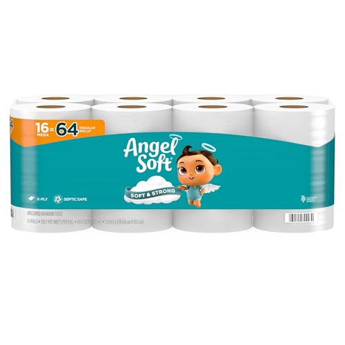 Angel Soft Toilet Paper, 16 Mega Rolls, Soft & Strong