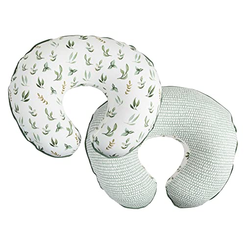 Boppy Organic Cotton Nursing Pillow Cover, Green Leaves