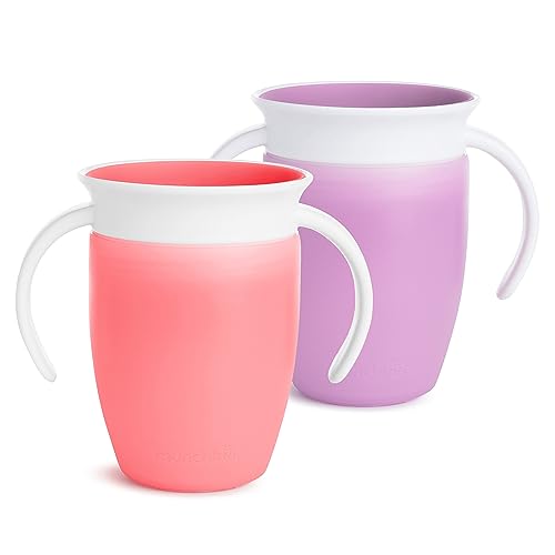 Munchkin Miracle 360 Sippy Cup, 7oz, 2-Pack, Pink/Purple