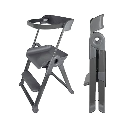 Boon Pivot Folding Toddler Step Stool – Gray, Ages 18m-4y