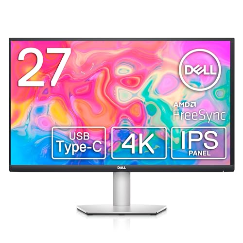 Dell S2722QC 27″ 4K Monitor, AMD FreeSync, USB-C, Silver