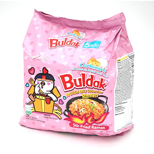Samyang Buldak Carbonara Spicy Ramen Noodles, 5 Pack