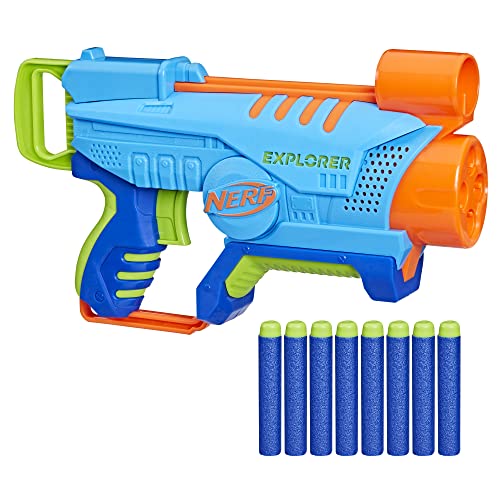 NERF Junior Explorer Foam Blaster with 8 Darts for Kids