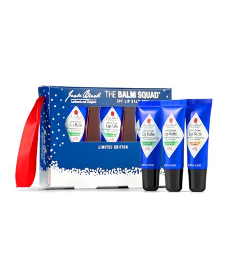 Jack Black Lip Balm Set, SPF 25, Mint & Shea, 3-Pack