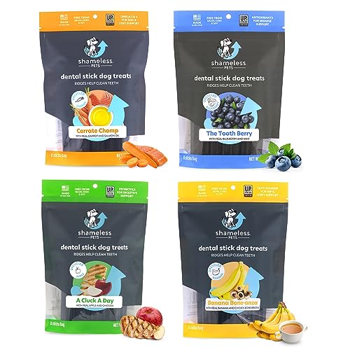 Shameless Pets Dental Treats 4-Pack – Grain-Free Dog Chews