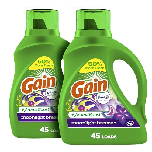Gain Laundry Detergent, Moonlight Breeze, 45 Loads, 65 Fl Oz, 2-Pack