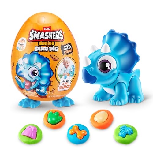 ZURU Smashers Dino Egg: Triceratops Toy with 12 Surprises