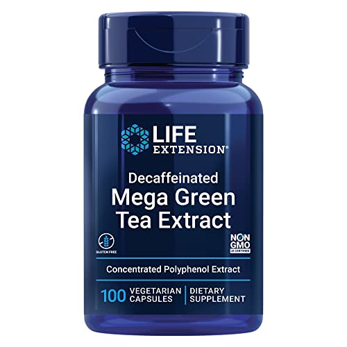 Decaf Mega Green Tea Extract – Antioxidant, Heart & Brain Health, 100 Caps